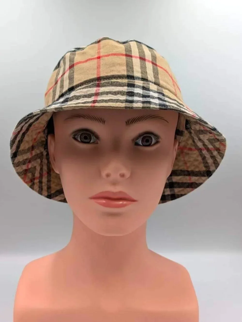 Burberry Classic Vintage Check Cotton Bucket Hat Archive Beige M 8075657 - Picture 3 of 12